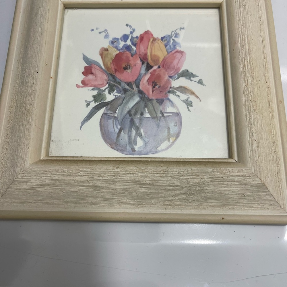 3 Pieces Floral Wall Art with Pink and Yellow Blooms
